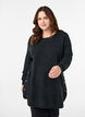 Lang strikbluse med kugleknapper, Gr&aring;, Model image number 0