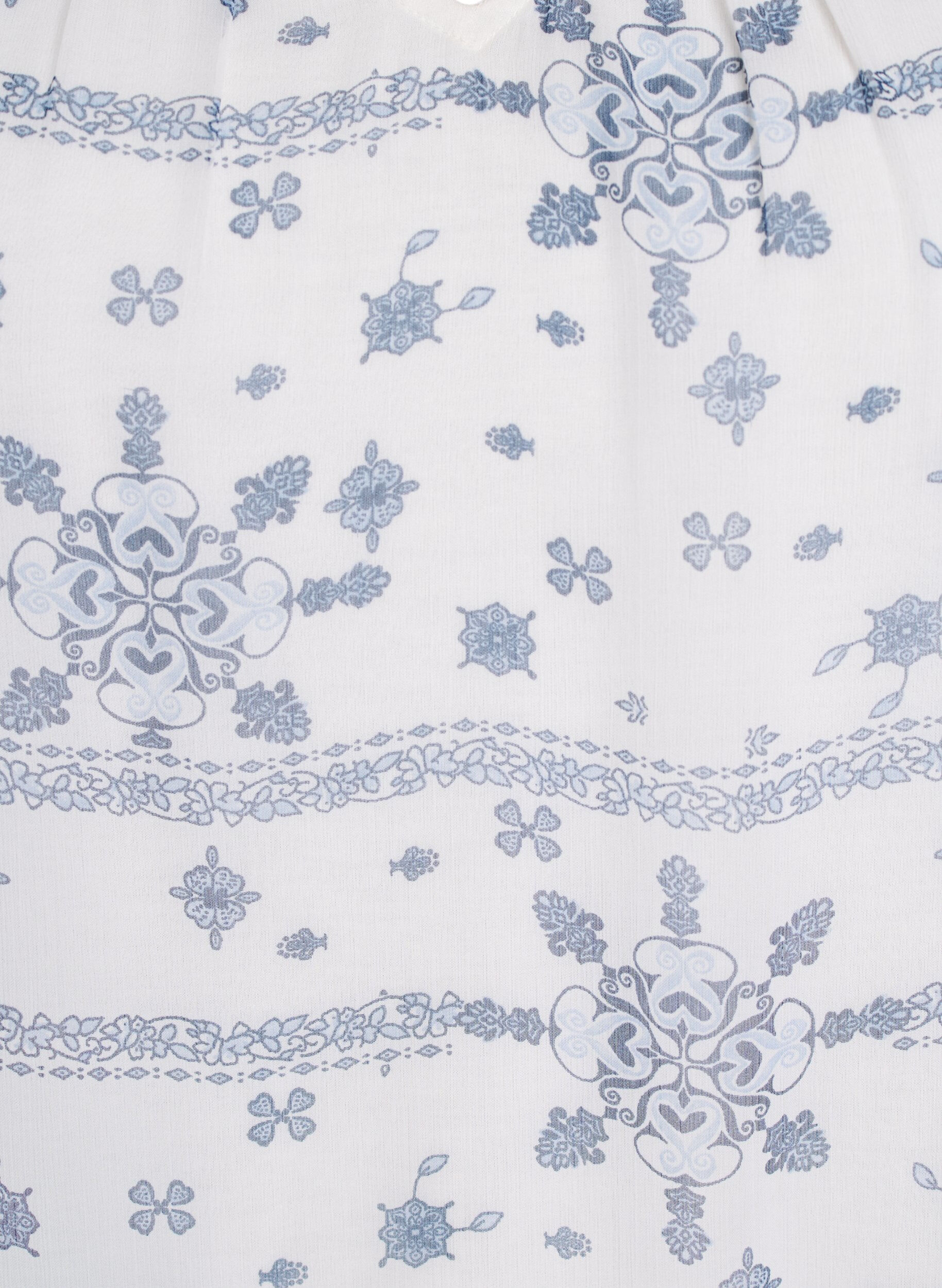 Zizzi M&oslash;nstret bluse med fl&aelig;sedetaljer og korte &aelig;rmer, Hvid, Packshot image number 2