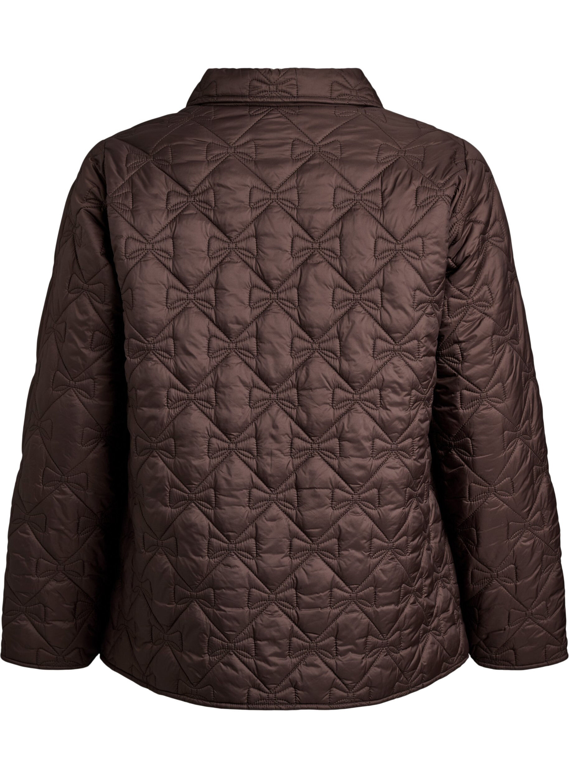ZizziLet vatteret jakke med dekorativ quiltning, Brun, Packshot image number 1