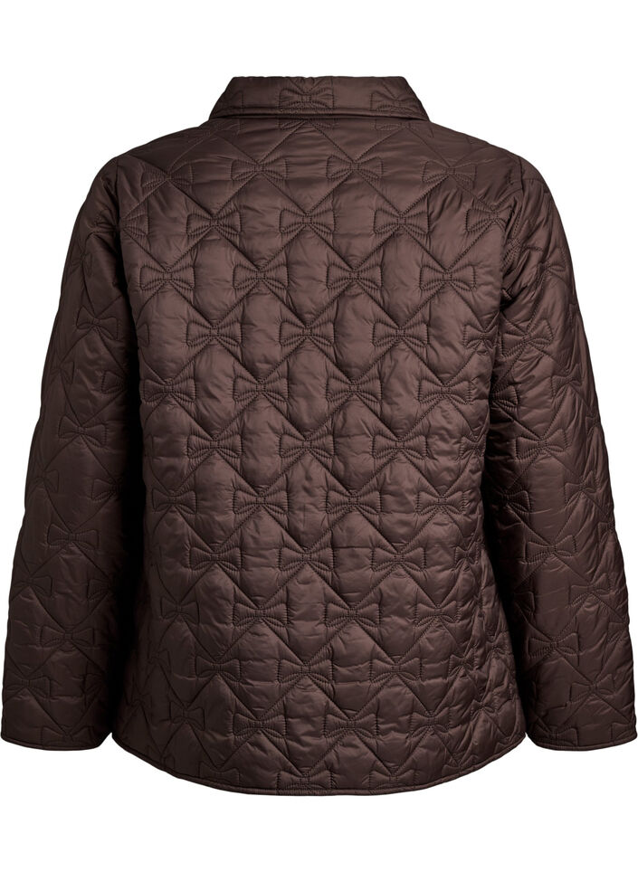 Let vatteret jakke med dekorativ quiltning, Brun, Packshot image number 1