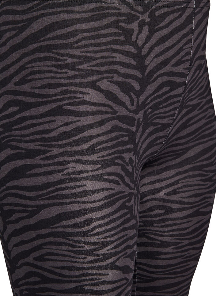 Viskose leggings med print, Sort, Packshot image number 2
