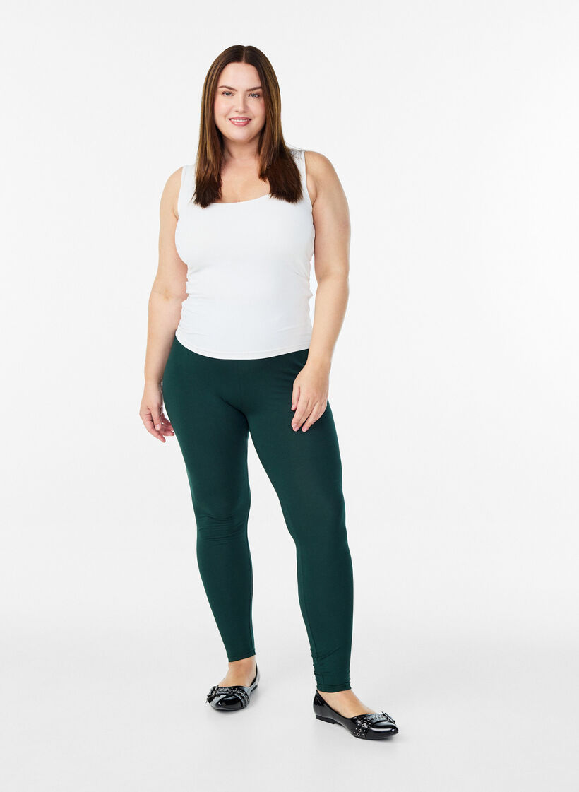 Basis leggings i viskose, Gr&oslash;n, Model image number 1