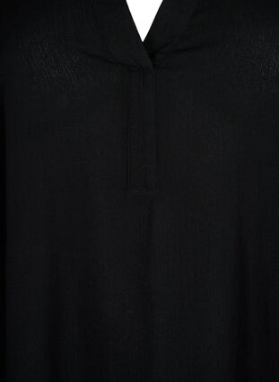 Viskose tunika med v-udskæring, Black , Packshot image number 2