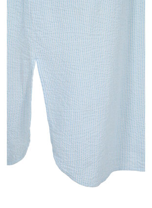 Stribet skjortekjole i bomuld, Blue Stripe, Packshot image number 3