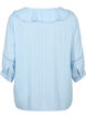 Bluse i bomulds-viskose mix med 3/4 ærmer, Chambray Blue, Packshot image number 1