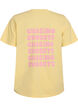 T-shirt i &oslash;kologisk bomuld med rygprint, Gul, Packshot image number 1