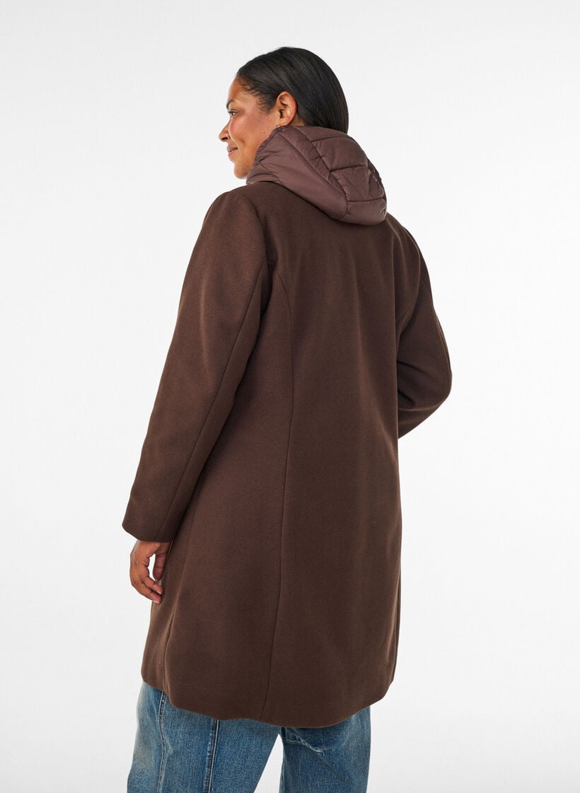 Frakke med aftagelig vatteret indsats, Brun, Model image number 2