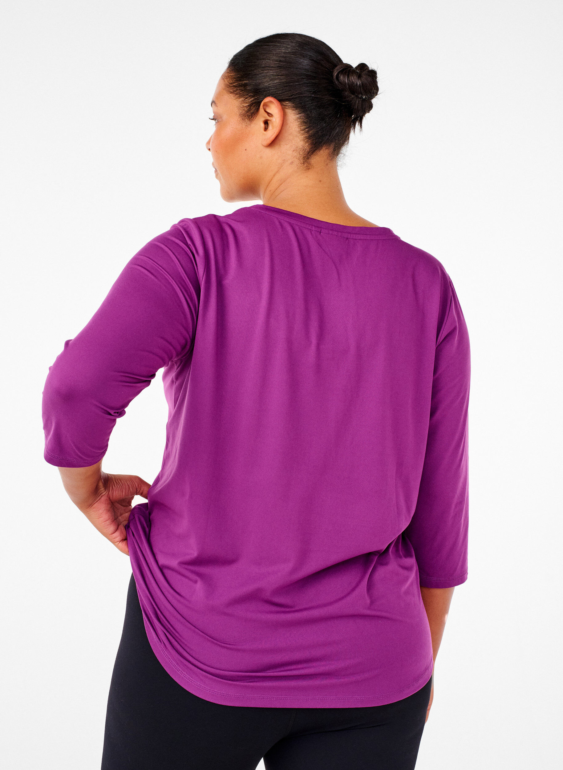ZizziTr&aelig;ningsbluse med 3/4 &aelig;rmer, Lilla, Model image number 1
