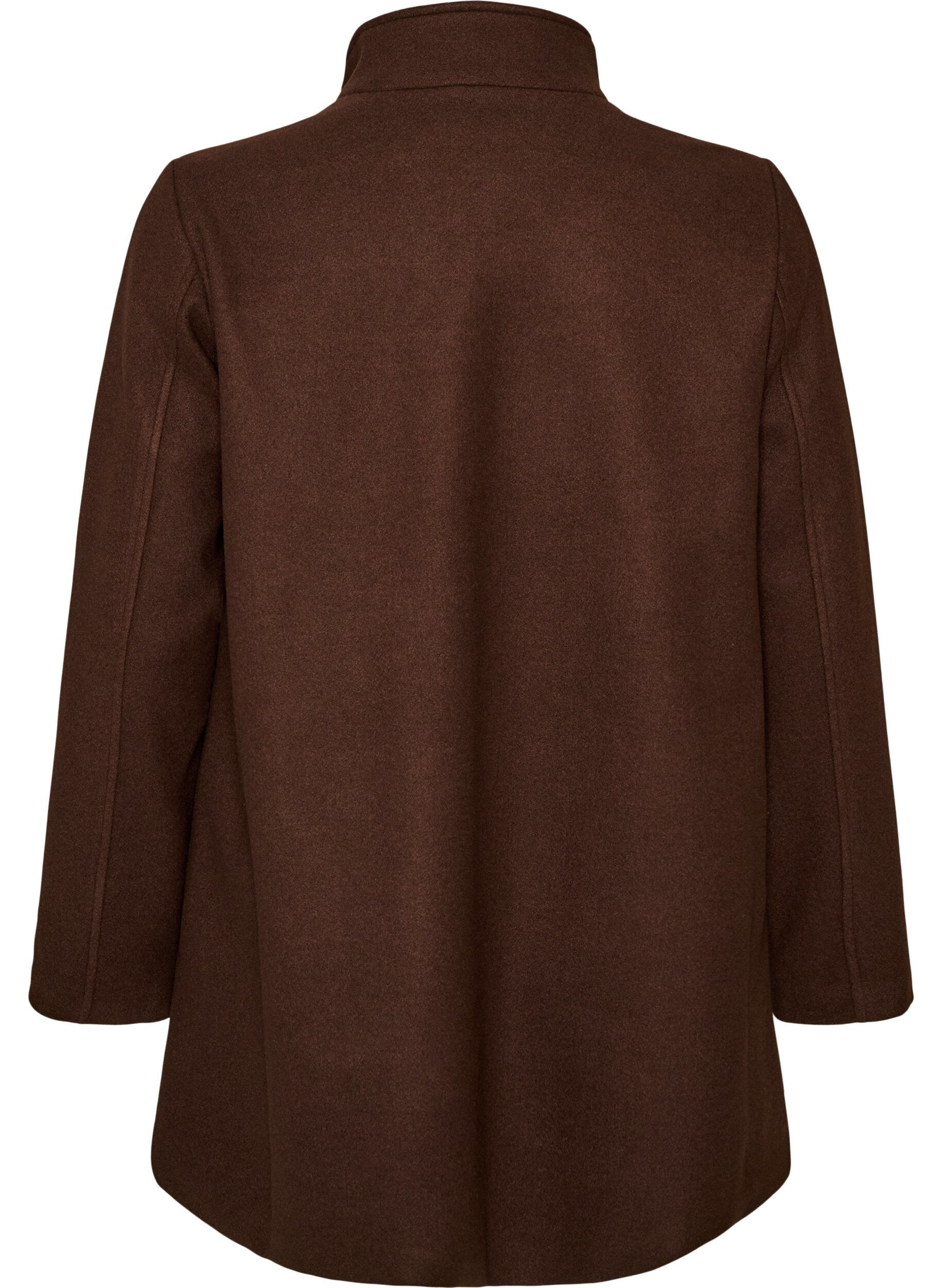 ZizziKort frakke med A-facon, Brun, Packshot image number 1