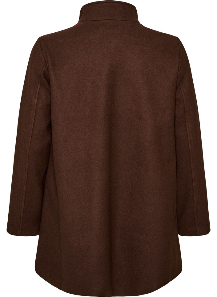 Kort frakke med A-facon, Brun, Packshot image number 1