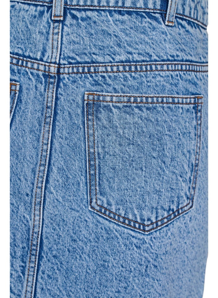 Kort denimnederdel med lommer, Bl&aring;, Packshot image number 3