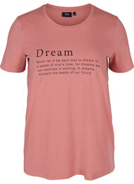 Kortærmet nat t-shirt med tryk, Dusty Rose Mélange