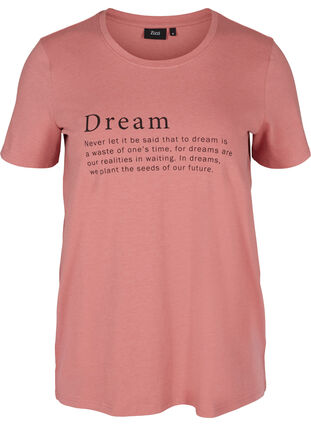 Kortærmet nat t-shirt med tryk, Dusty Rose Mélange, Packshot image number 0