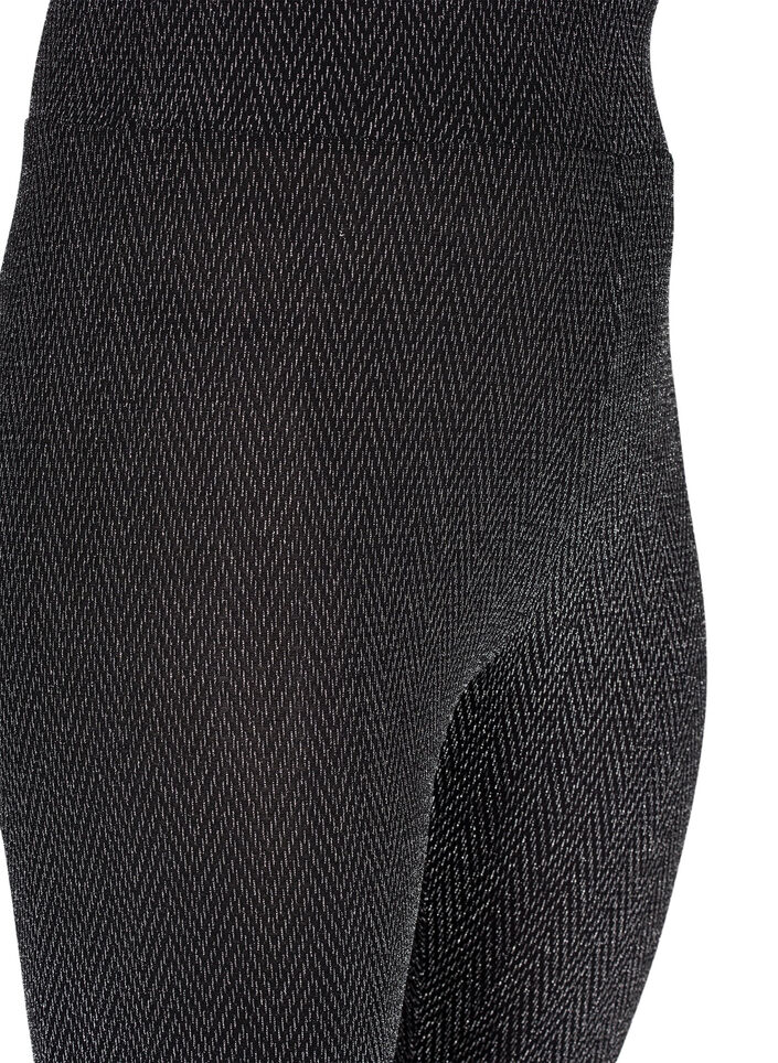 Leggings med glimmer mønster, Silver ZigZagShimmer, Packshot image number 2