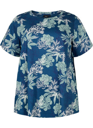 Oversize nat t-shirt med print, Insignia Blue AOP, Packshot image number 0