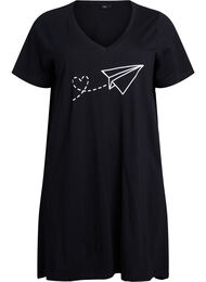 Natkjole i økologisk bomuld med v-hals , 