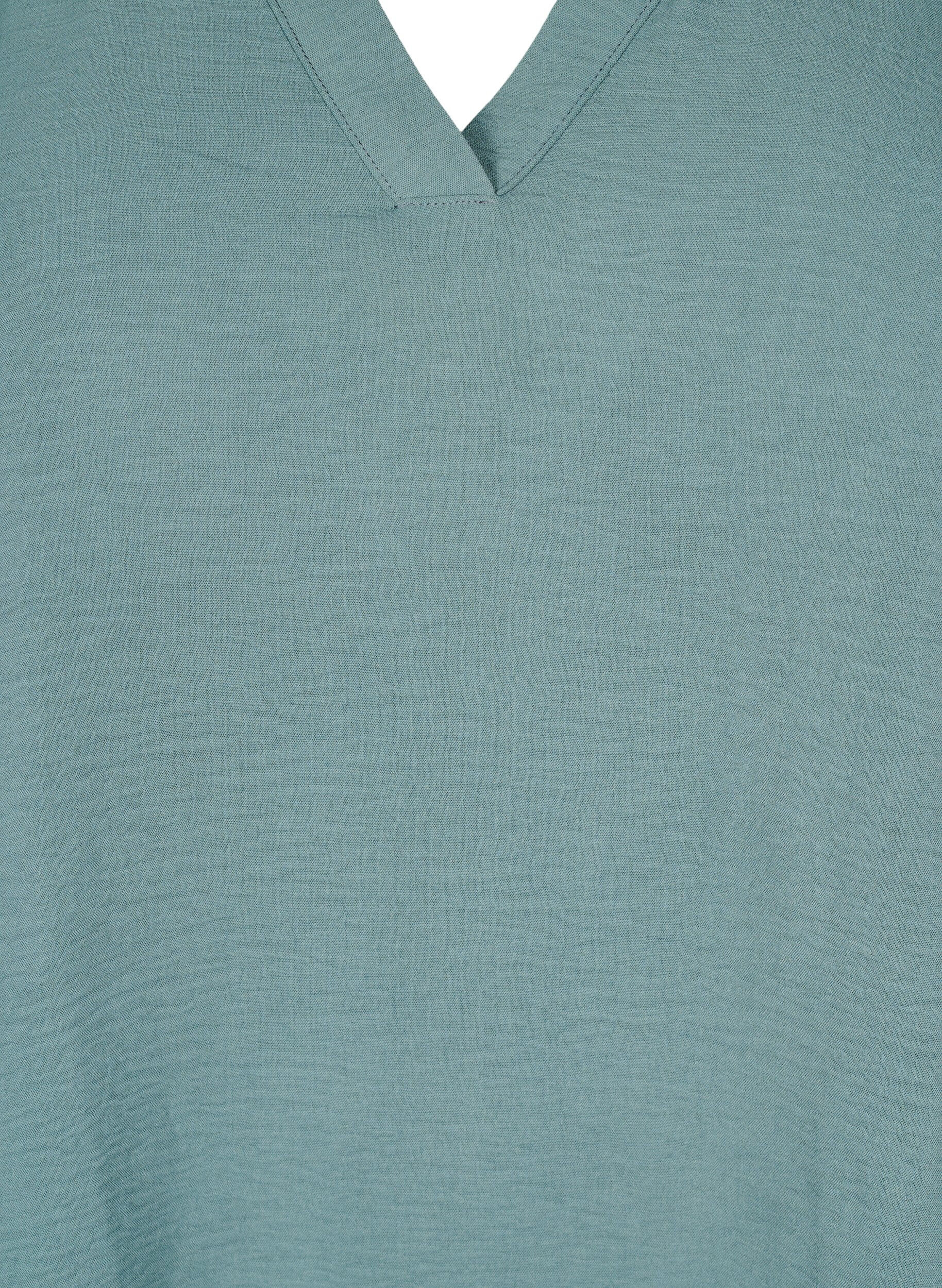 ZizziBluse med 3/4 &aelig;rmer, Gr&oslash;n, Packshot image number 2