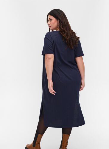 T-shirt kjole i bomuld med slids, Night Sky, Model image number 1