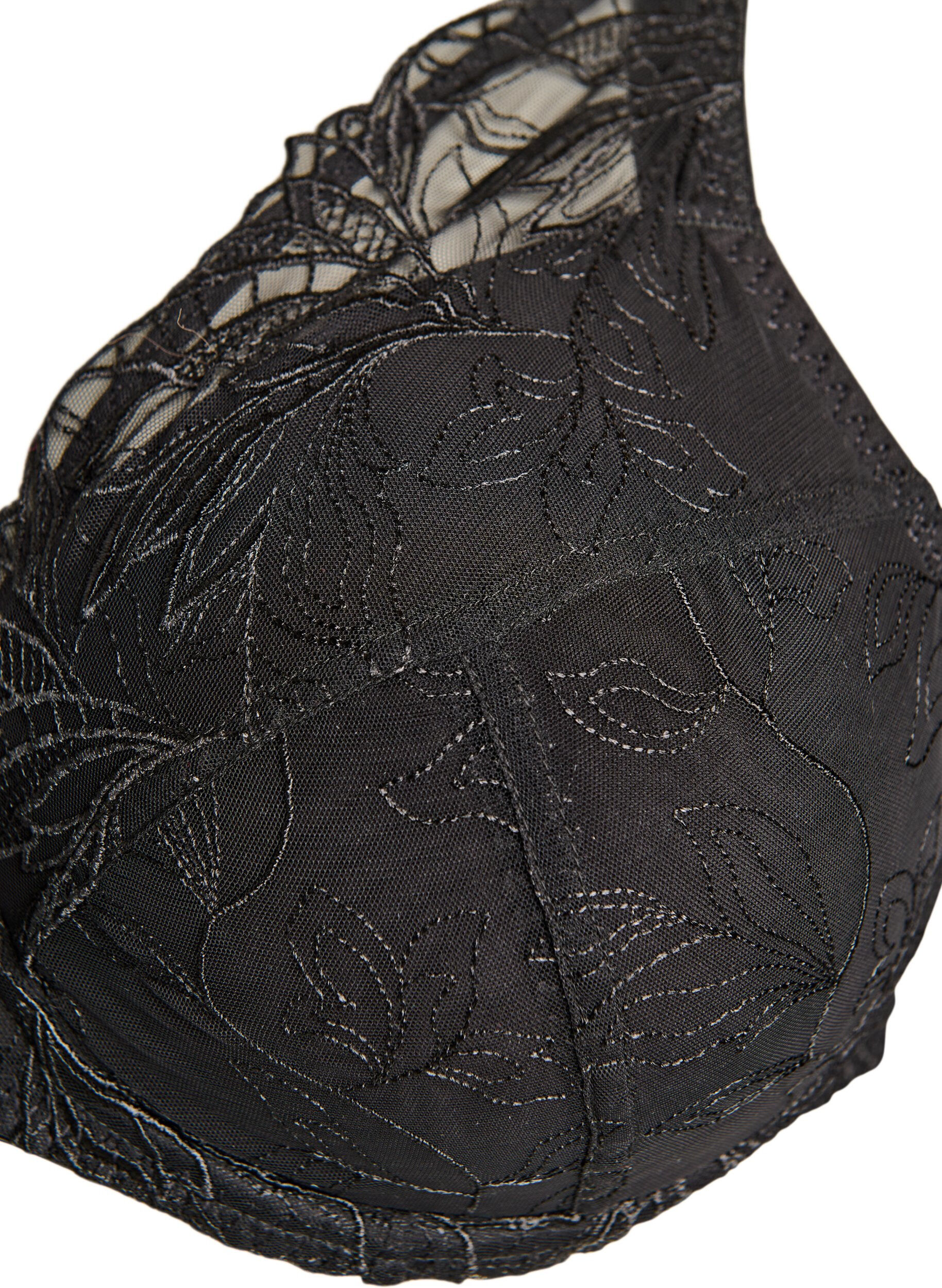ZizziVatteret blonde bh med b&oslash;jle, Sort, Packshot image number 2