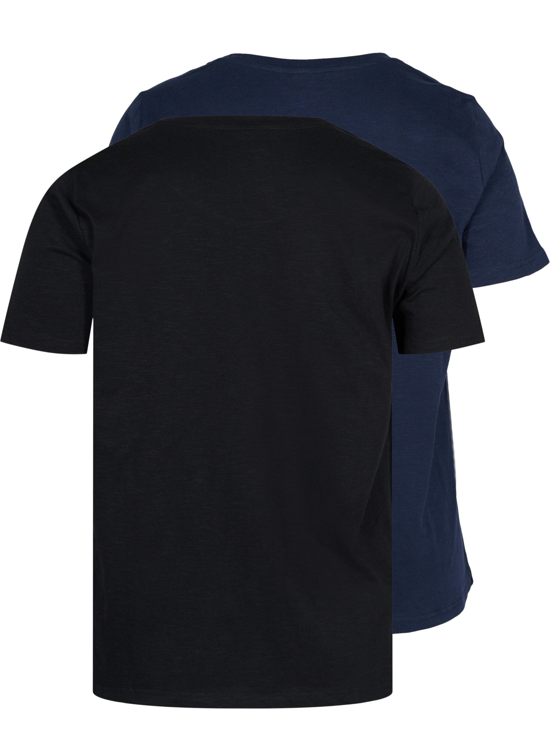 Zizzi 2-pak basis t-shirt i bomuld, Black/Navy Blazer, Packshot image number 1