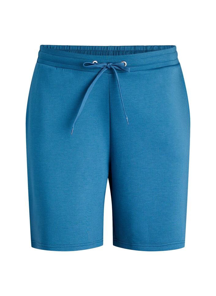 Shorts i modal-mix med lommer, Bl&aring;, Packshot image number 0