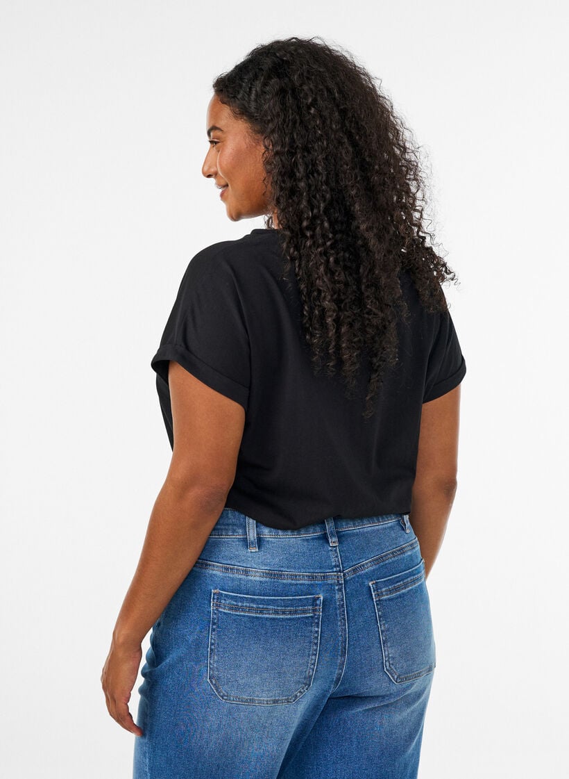 2-pak kort&aelig;rmet t-shirts, Sort, Model image number 2