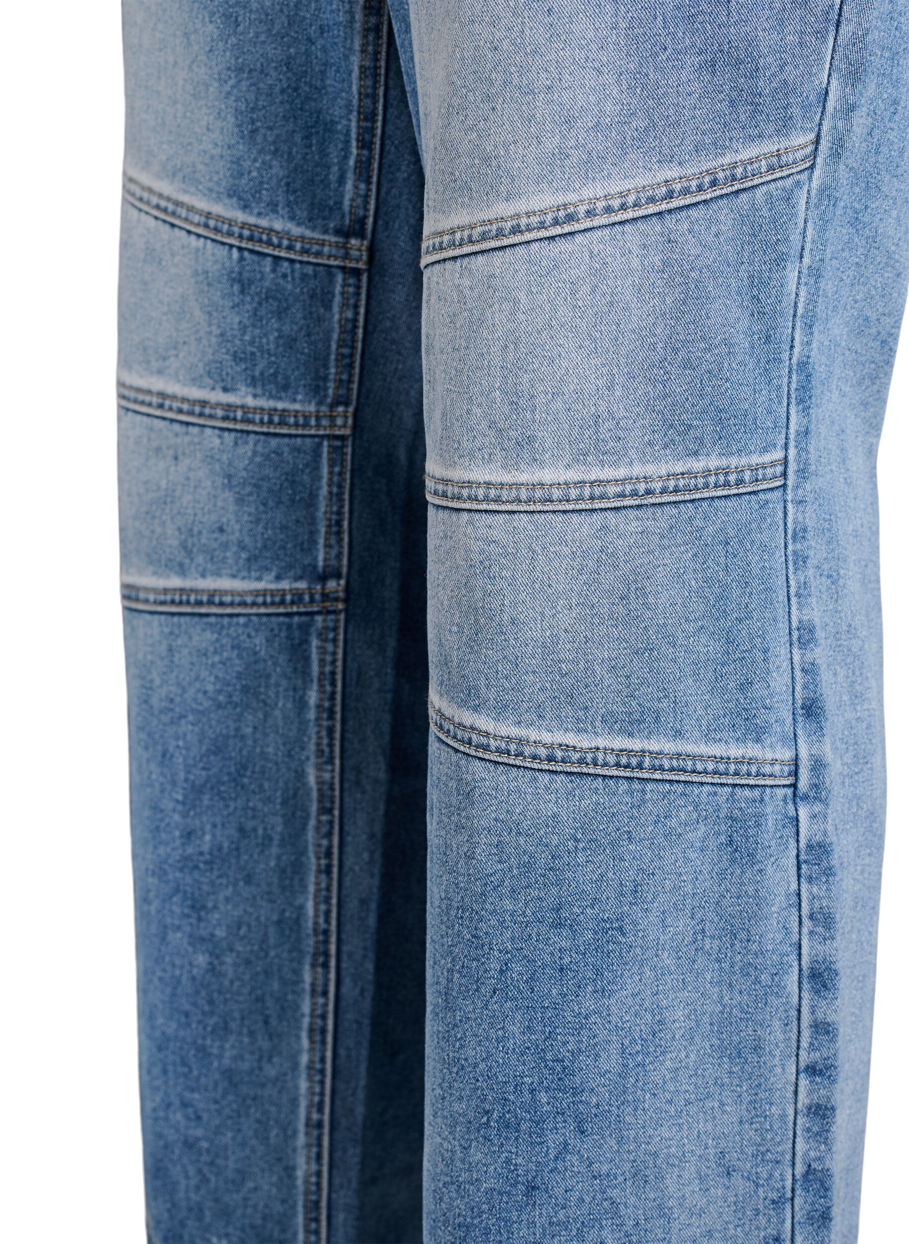 Zizzi Brede jeans med syningsdetaljer, Bl&aring;, Packshot image number 3
