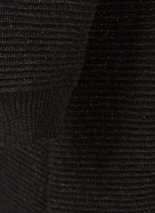 Langærmet strikkjole med lurex, Black, Packshot image number 2