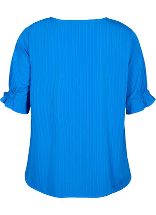 Stribet bluse med 1/2 ærmer, Victoria blue, Packshot image number 1