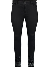 Højtaljede Amy jeans med similisten, Black