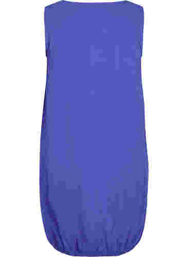 Ærmeløs kjole i bomuld, Dazzling Blue, Packshot image number 1