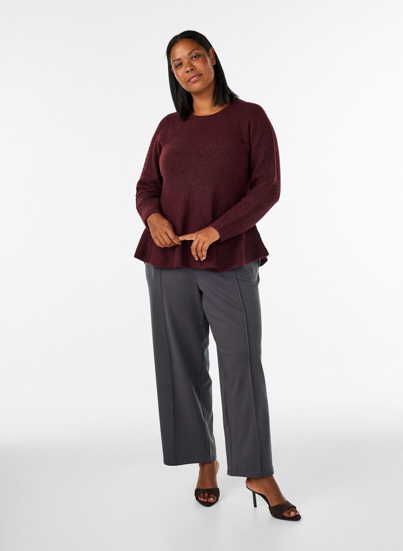 Strikbluse med A-form, R&oslash;d, Model image number 1
