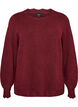 Strikbluse med b&oslash;lgekanter, R&oslash;d, Packshot image number 0