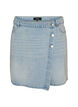 Denimskorts med sl&aring;-om-effekt og h&oslash;j talje, Bl&aring;, Packshot image number 0