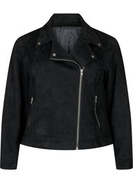 Bikerjakke i imiteret ruskind, Black