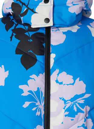 blomsterprint - med Zizzi 42-60 - Str. Blå Lang - jakke