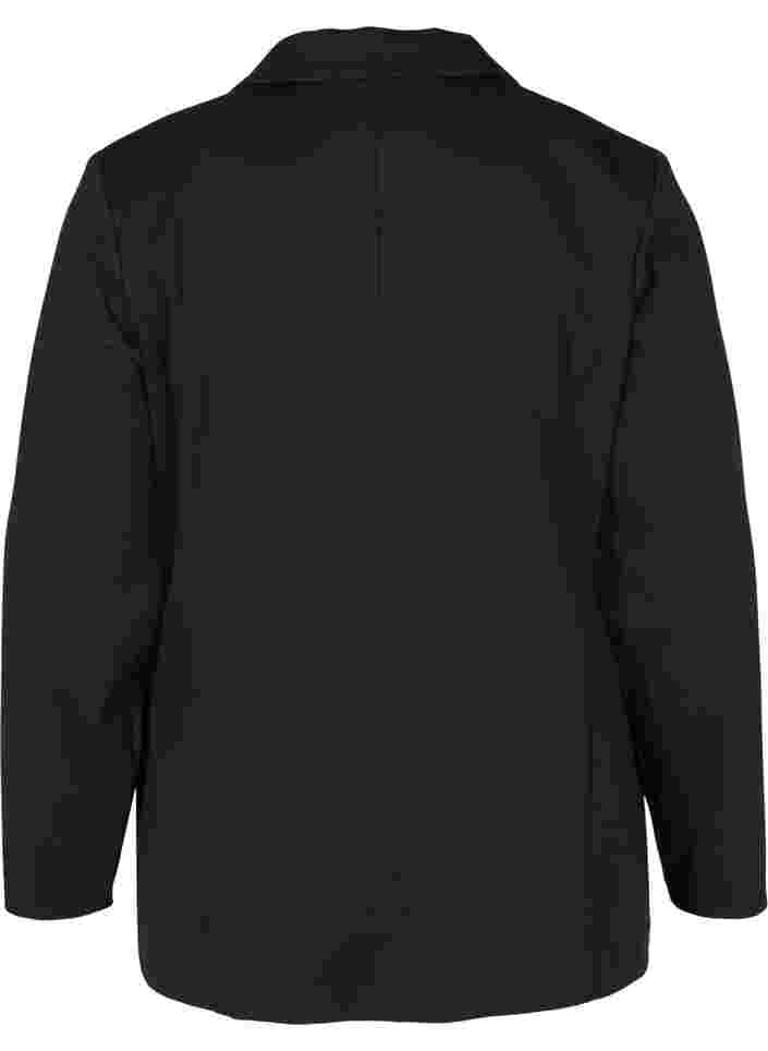 Enkel blazer med knaplukning, Black, Packshot image number 1