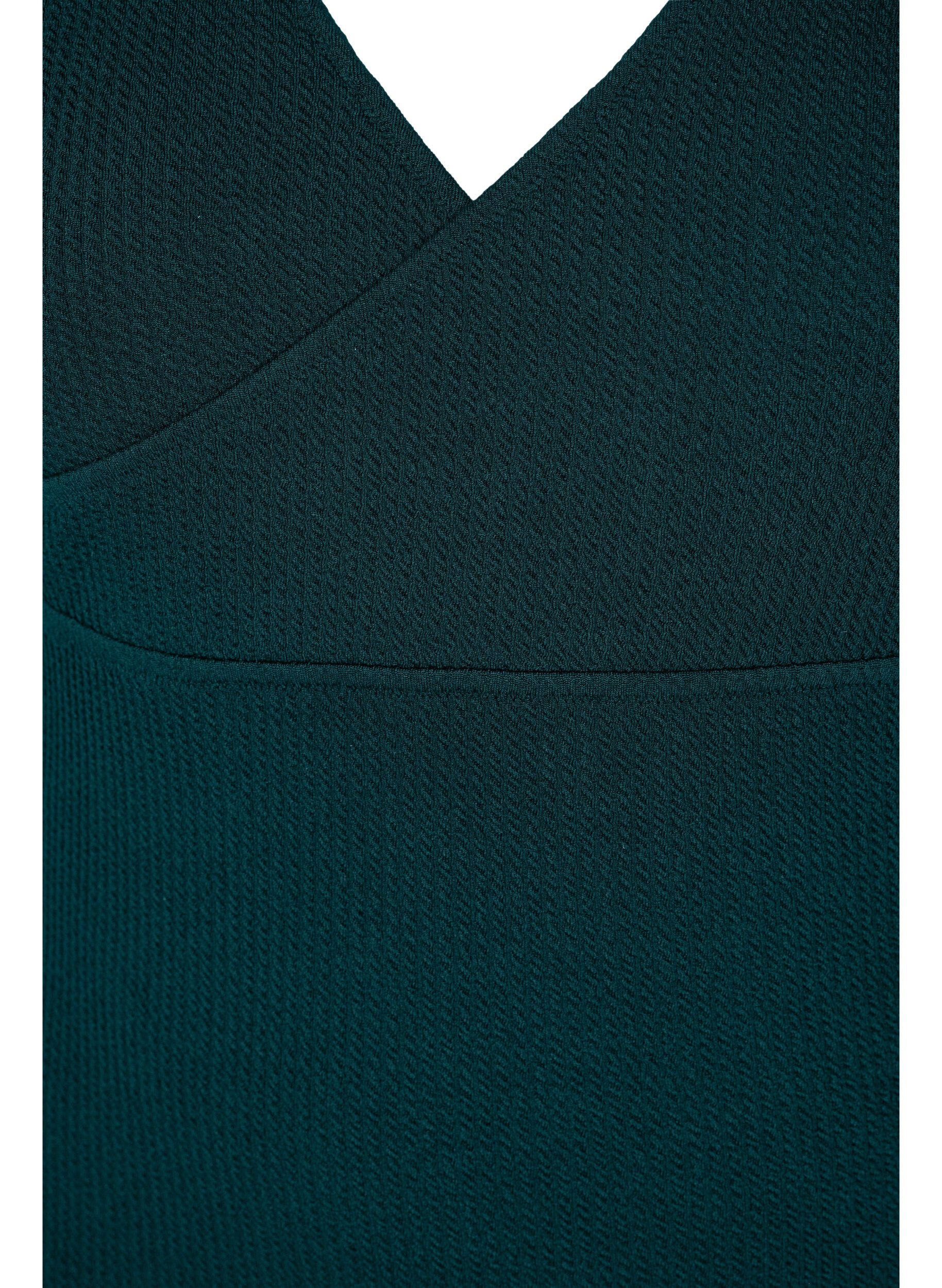 Zizzi Badedragt med wrap-effekt, Deep Teal, Packshot image number 2