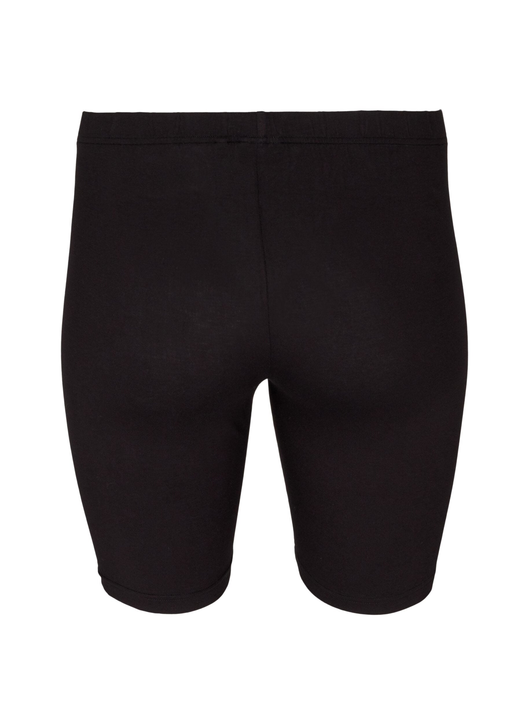 ZizziEnsfarvede basis cykelshorts, Sort, Packshot image number 1
