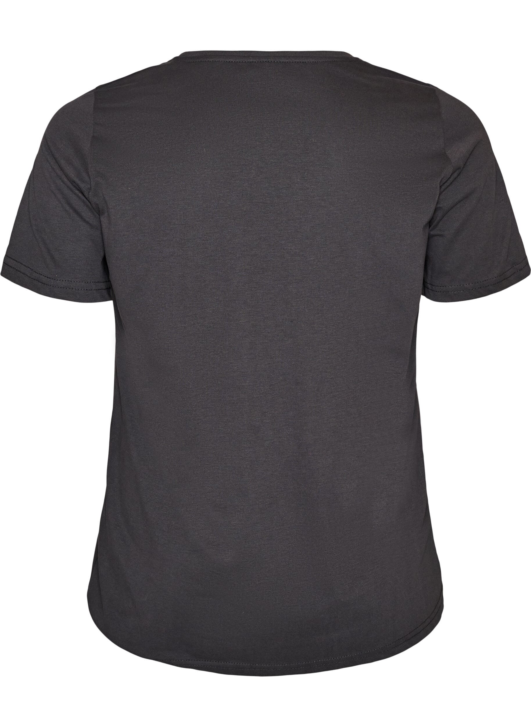 ZizziT-shirt med motiv, Gr&aring;, Packshot image number 1