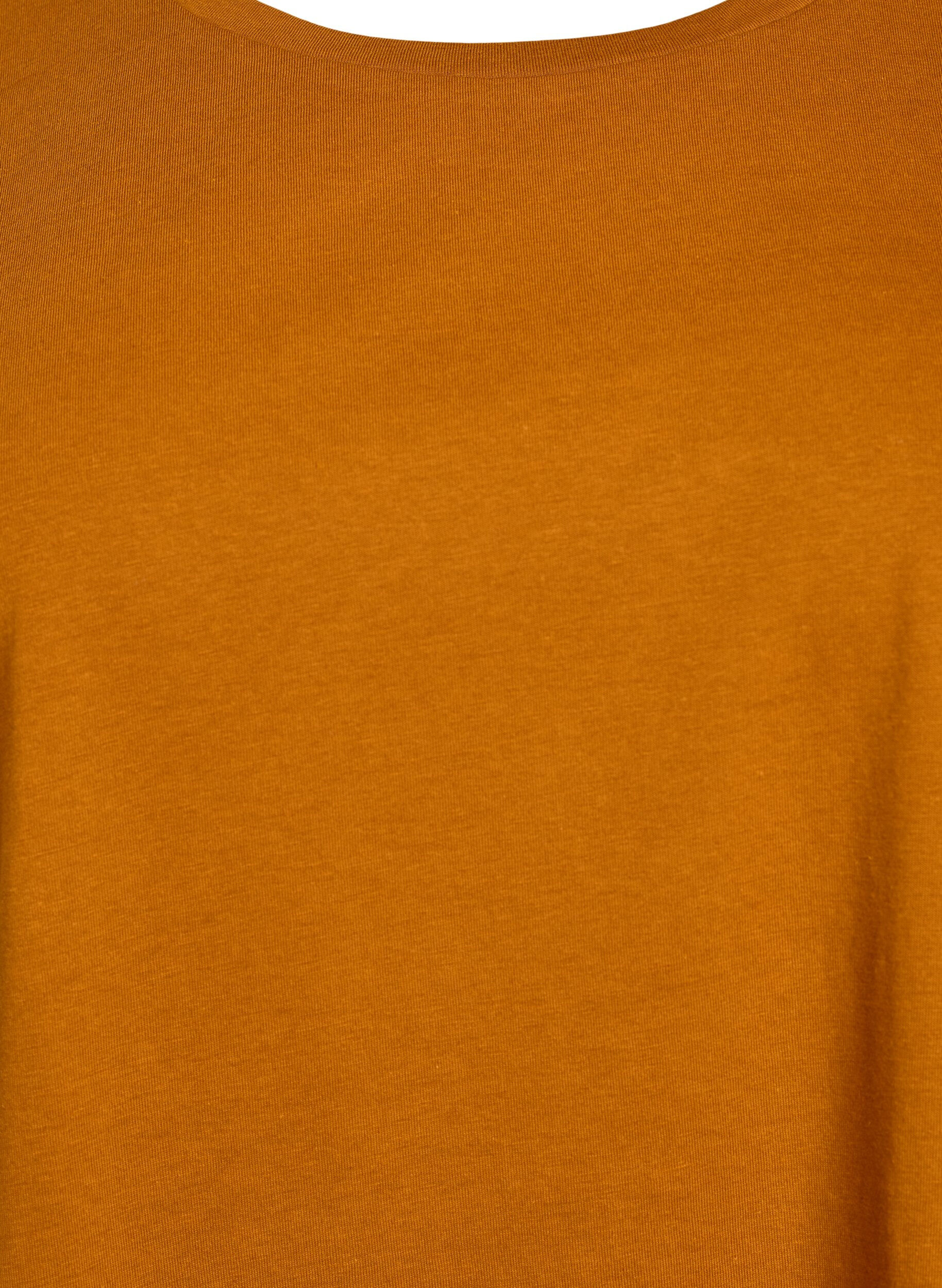 ZizziKort&aelig;rmet t-shirt i bomuldsblanding, Orange, Packshot image number 2