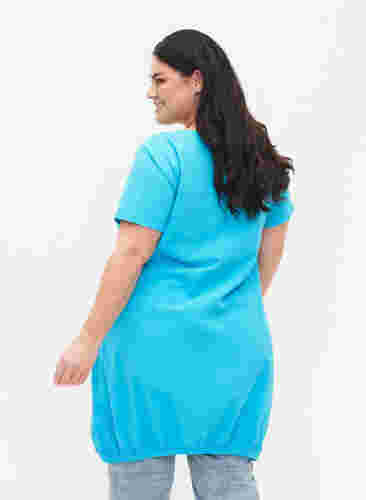 Kortærmet kjole i bomuld, Blue Atoll, Model image number 1