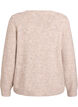 Cardigan med sl&oslash;jfeknapper og hulm&oslash;nster, Beige, Packshot image number 1