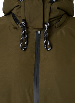Funktionel vinterjakke med hætte og lommer, Winter Moss, Packshot image number 2