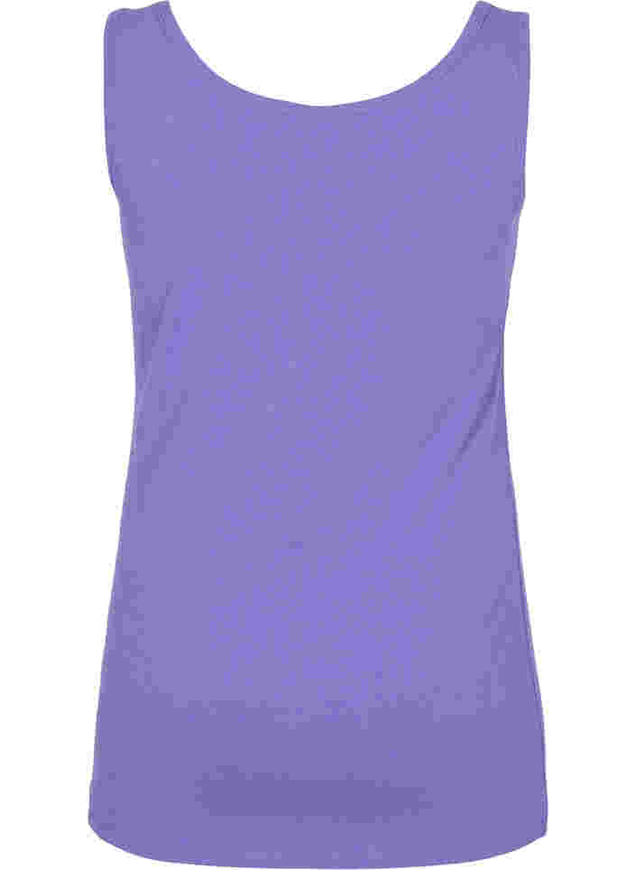 Ensfarvet basis top i bomuld, Ultra Violet, Packshot image number 1