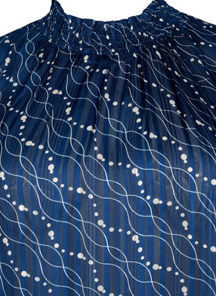 Kortærmet smockbluse med print , Dress Bl. Swirl AOP, Packshot image number 2