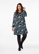 Kort kjole med print og rund hals, Black Blue Fl. AOP, Model image number 2