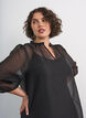 Kort organzakjole med fl&aelig;sekant, Sort, Model image number 3