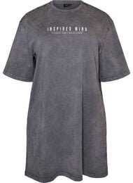 L&oslash;s T-shirtkjole med vasket look, Gr&aring;