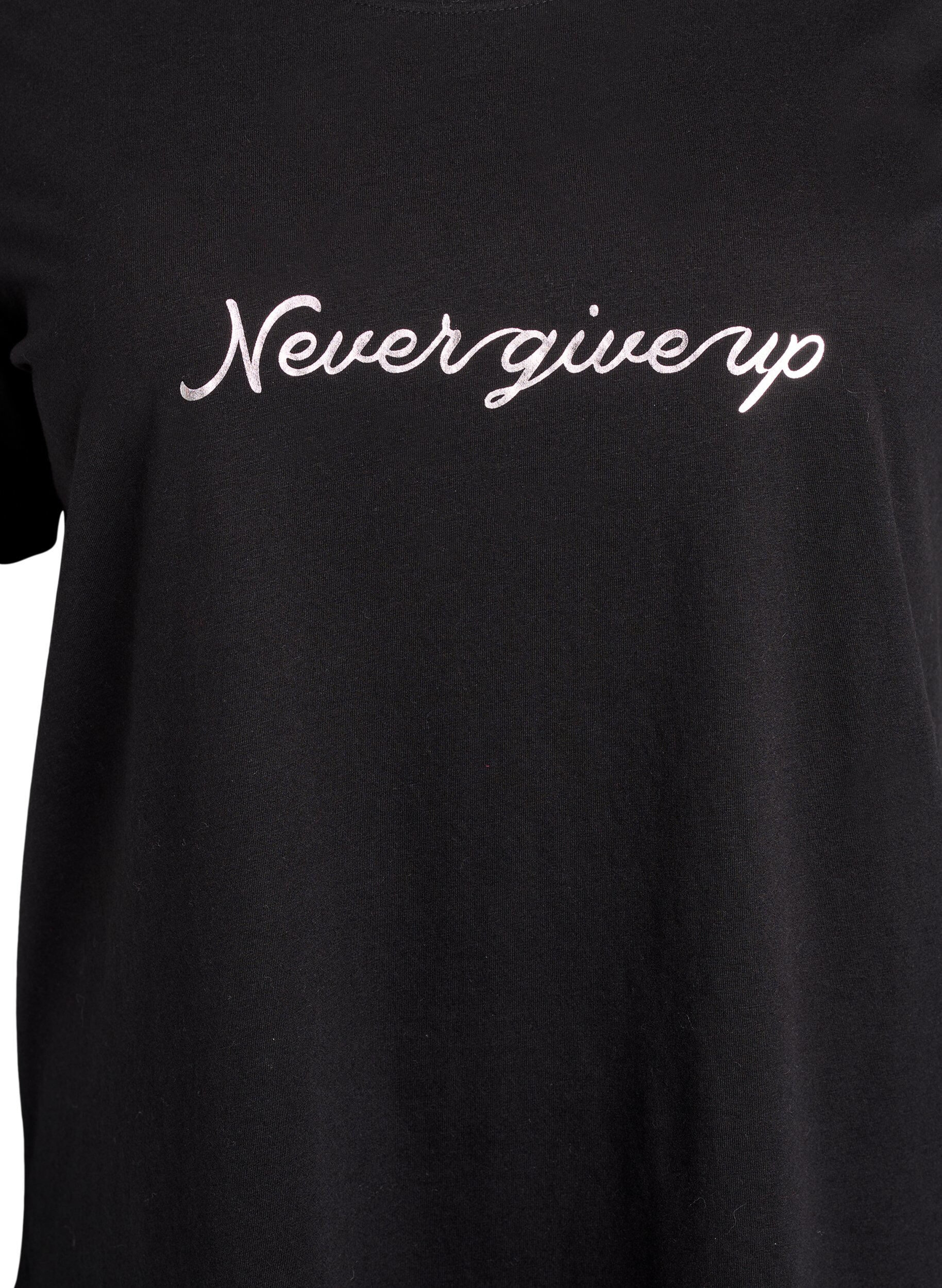 ZizziT-shirt med motiv, Sort, Packshot image number 2